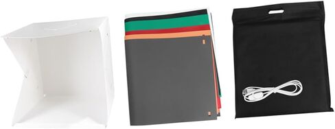 صندوق صور صغير محمول مقاس 40 سم مع إضاءة LED قابلة للتعديل، طقم خيمة تصوير قابلة للطي مع 6 خلفيات تصوير ملونة لتصوير المنتجات والمجوهرات in Kuwait