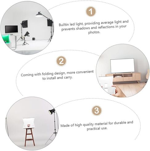 صندوق صور صغير محمول مقاس 40 سم مع إضاءة LED قابلة للتعديل، طقم خيمة تصوير قابلة للطي مع 6 خلفيات تصوير ملونة لتصوير المنتجات والمجوهرات in Kuwait