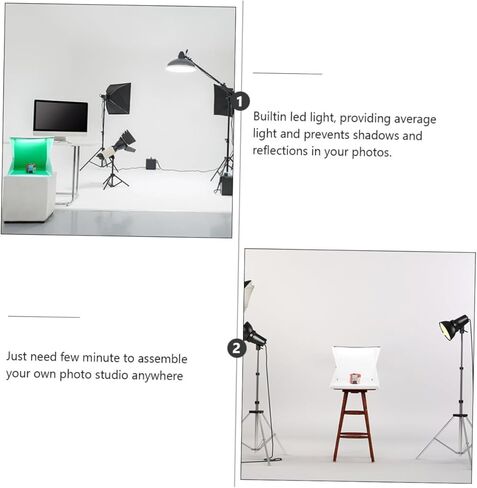 صندوق صور صغير محمول مقاس 40 سم مع إضاءة LED قابلة للتعديل، طقم خيمة تصوير قابلة للطي مع 6 خلفيات تصوير ملونة لتصوير المنتجات والمجوهرات in Kuwait