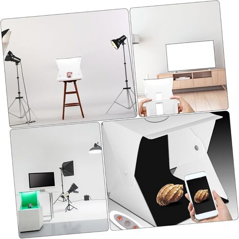 Veemoon 40 سم سطوع قابل للتعديل LED صندوق إضاءة للتصوير الفوتوغرافي خيمة مع 6 خلفيات ملونة محمولة صغيرة استوديو تصوير مكعب للمنتج والتصوير الفوتوغرافي للصور in Kuwait