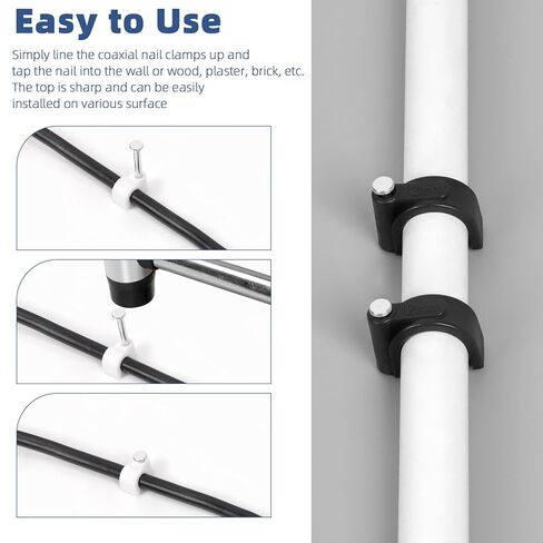 Glarks 423pcs Cable Clips with Steel Nail and Insulated U Staple Nail Kit, 223pcs M4/6/8/10/12/16/20/25 Cable Wire Clips, 200pcs Electrical U Staple Nail, Wire Staples Cord Clips for Cable Management in Saudi Arabia