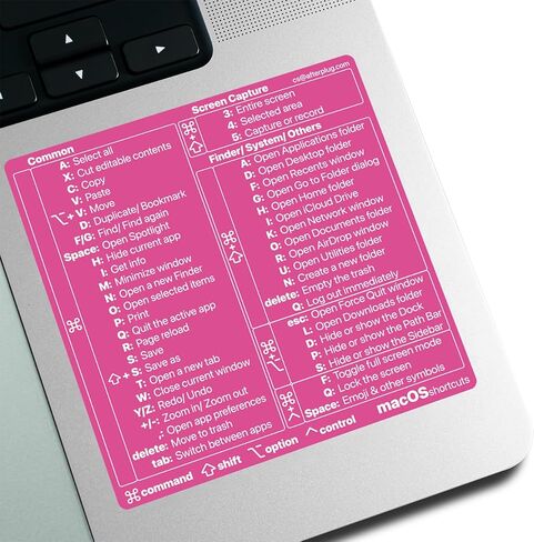 ملصقات لوحة مفاتيح Mac OS OS ، 50+ اختصارات لـ MacBook Pro & Air من 13 إلى 16 بوصة in Kuwait