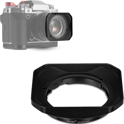 Haoge Bayonet Lens Hood Metal Squaret for Fujifilm XF 23mm F2 R WR,XF 35mm F2 R WR, XC 35mm F2 Lenses, XF35mm f2, XF23mm f2, XC35mm Hood Shade, Replaces Fuji LH-XF35-2 Lens Hood Silver in Saudi Arabia