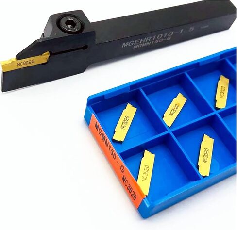 Lathe Tool Holder MGEHR1010-1.5 External Grooving Tool Holder + 10pcs MGMN150 Carbide Inserts Lathe Cutting Tool (Angle : MGEHR1010-1.5, Shank Diameter : MGMN150 G NC3030) in Saudi Arabia
