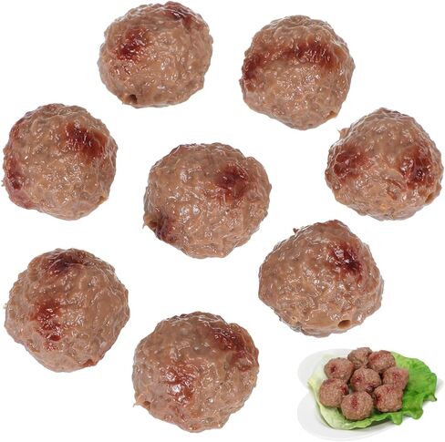 Totority Realistic Artificial Meatballs - 16 Pcs Simulated Beef Balls Beef Meatball Restaurant Prop Beef Meatball Photography Model Kitchen Fake Beef Meatball Prop Party Prop Artificial Meat in Kuwait