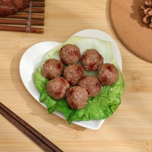 Totority Realistic Artificial Meatballs - 16 Pcs Simulated Beef Balls Beef Meatball Restaurant Prop Beef Meatball Photography Model Kitchen Fake Beef Meatball Prop Party Prop Artificial Meat in Kuwait