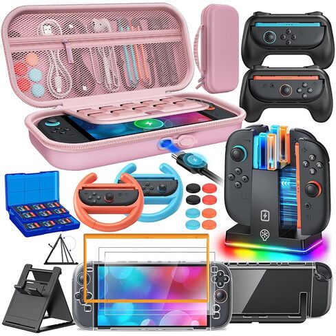 Switch 2 Accessories Bundle لألعاب Nintendo Super (Pink） in Saudi Arabia