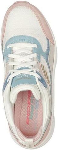 Skechers Women's Relaxed Fit: D'Lux Walker - New Moment Sneakers, Off White/Pink in Saudi Arabia
