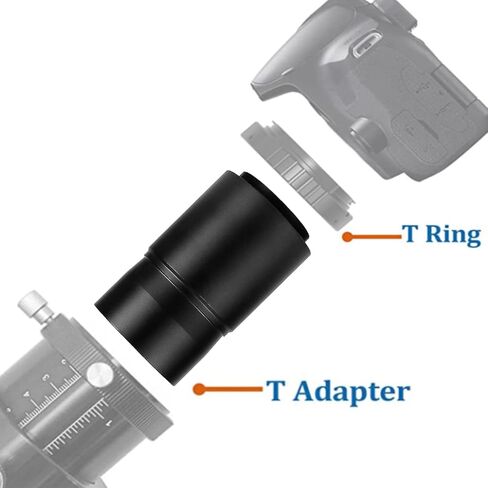 محول كاميرا تلسكوب 2 بوصة مع خيوط فلتر - إلى T2 لكاميرات SLRVDSLR - قم بتوصيل C Amera بالتلسكوب (الطول 8 سم) in Saudi Arabia