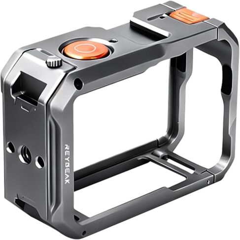 REYGEAK Cage for DJI Osmo Action 6, Multifunctional Protective Cage Metal Expansion Frame Case with Cold Shoe Mount | 1/4" Screw Adapter for Tripod, Selfie Stick in Saudi Arabia