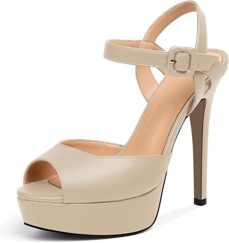 Joseywade Platform Stiletto Heels Women's Peep Toe High Heel Heeled Sandals 5.5 Inch Party Dance Dressy Ankle Strap Shoes in Saudi Arabia