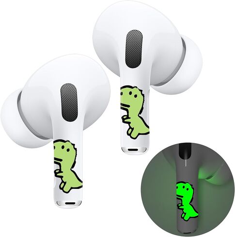 أغلفة ROCKMAX المضيئة لـ AirPod Pro، ملصق AirPods Pro 2 يتوهج في الظلام، تزيين أغلفة AirPods الجلدية مع أداة تركيب سهلة (208YG) in Kuwait