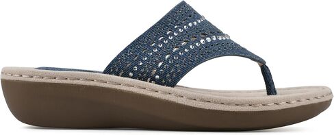 CLIFFS BY WHITE MOUNTAIN Women's Comate Rhinestoned Mini Wedge Flip Flop Sandal in Kuwait