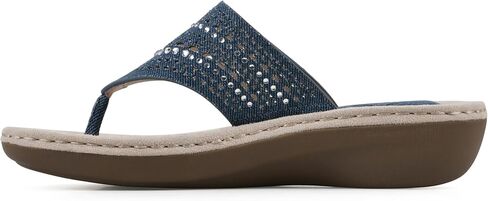 CLIFFS BY WHITE MOUNTAIN Women's Comate Rhinestoned Mini Wedge Flip Flop Sandal in Kuwait