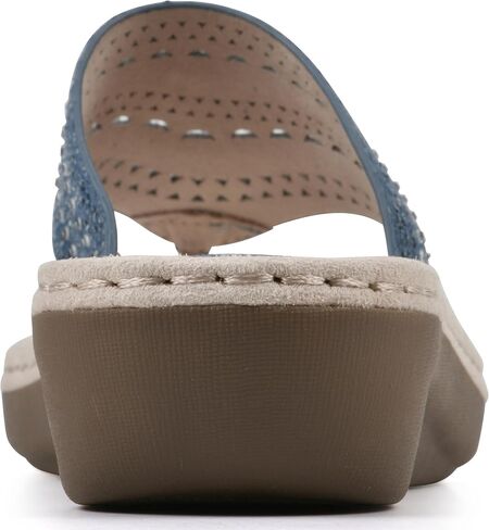 CLIFFS BY WHITE MOUNTAIN Women's Comate Rhinestoned Mini Wedge Flip Flop Sandal in Kuwait