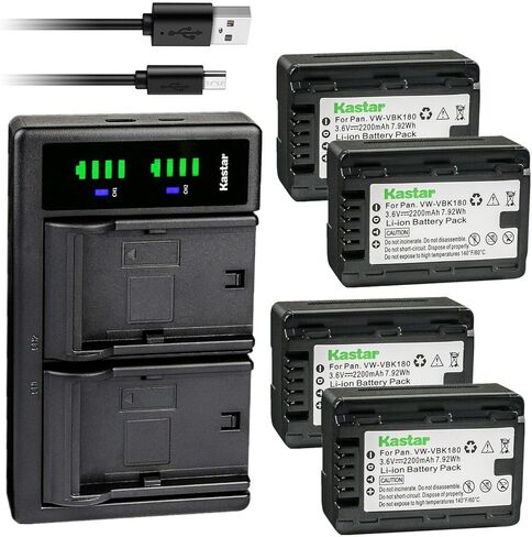 استبدال شاحن بطارية USB Kastar VW-VBK180 LTD2 لباناسونيك HDC-HS60K، HDC-HS60P، HDC-HS80، HDC-HS80GK، HDC-HS80K، HDC-HS80P، HDC-HS80PC، HDC-SD40، HDC-SD40GK، كاميرا HDC-SD40K in Saudi Arabia