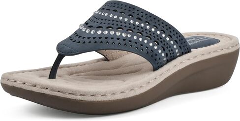 CLIFFS BY WHITE MOUNTAIN Women's Comate Rhinestoned Mini Wedge Flip Flop Sandal in Kuwait