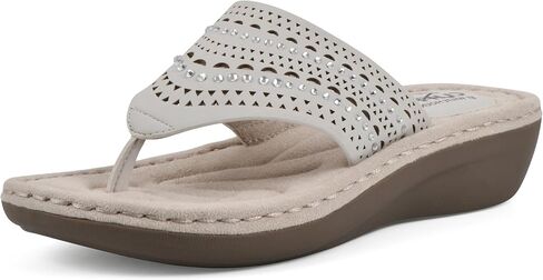CLIFFS BY WHITE MOUNTAIN Women's Comate Rhinestoned Mini Wedge Flip Flop Sandal in Kuwait