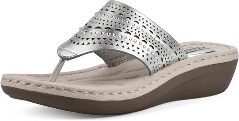 CLIFFS BY WHITE MOUNTAIN Women's Comate Rhinestoned Mini Wedge Flip Flop Sandal in Kuwait