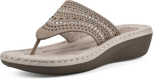 CLIFFS BY WHITE MOUNTAIN Women's Comate Rhinestoned Mini Wedge Flip Flop Sandal in Kuwait