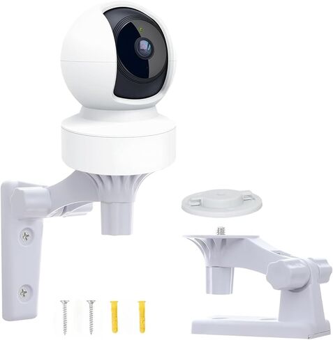 حامل حائط متوافق مع TP-Link Tapo C210/ C200 وKasa Indoor Pan EC70/ EC71/ KC410S، دعامة زوايا قابلة للتعديل تدور 180 درجة، سهلة التركيب، دعامة/حامل كاميرا أمان، عبوة واحدة in Kuwait