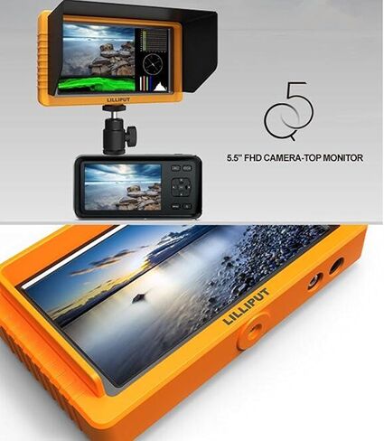 LILLIPUT Field Monitor Q5 5.5" FHD 1920x1080 SDI and HDMI Cross Conversion Camera-top Monitor IPS Metal Housing Screen for Camera Camcorder DSLR (5.5 inch) in Saudi Arabia