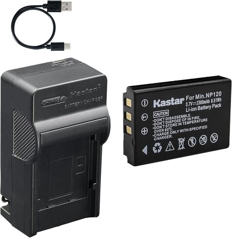 Kastar 2-Pack Battery and AC & USB-C Charger, Compatible with Minolta NP-120 MN35Z MN4K40NV MN80NV MN88NV MN90NV MN200NV MN220NV, Zoom BT-03 Q8, Fieldpiece SRL2 SRL8, EXFO AXS-110, Lawmate PV-1000 in Saudi Arabia