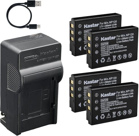 Kastar 2-Pack Battery and AC & USB-C Charger, Compatible with Minolta NP-120 MN35Z MN4K40NV MN80NV MN88NV MN90NV MN200NV MN220NV, Zoom BT-03 Q8, Fieldpiece SRL2 SRL8, EXFO AXS-110, Lawmate PV-1000 in Saudi Arabia