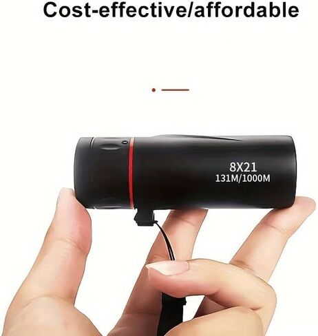 High Magnification Compact Monocular Telescope 8x21 Rubber Design for Hiking and Camping in Saudi Arabia