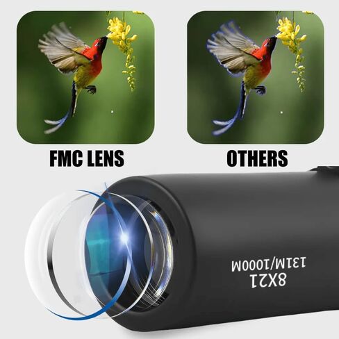 High Magnification Compact Monocular Telescope 8x21 Rubber Design for Hiking and Camping in Saudi Arabia