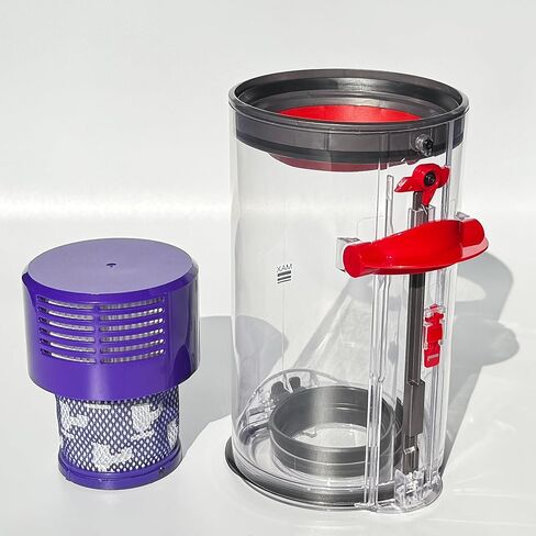 استبدال صندوق الغبار الكبير مقاس 7.79 بوصة لنماذج Dyson V10 SV12 Animal/Absolute، وعلبة العلبة للجزء رقم 969509-01 والفلتر رقم 969082-01 للطرازات المطلقة/المطلقة Pro/Animal/Animal Extra/Total Clean in Kuwait