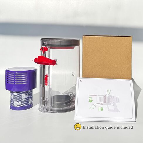استبدال صندوق الغبار الكبير مقاس 7.79 بوصة لنماذج Dyson V10 SV12 Animal/Absolute، وعلبة العلبة للجزء رقم 969509-01 والفلتر رقم 969082-01 للطرازات المطلقة/المطلقة Pro/Animal/Animal Extra/Total Clean in Kuwait
