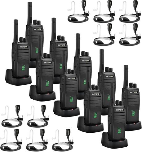 Retevis RT21 Walkie Talkies for Adults, 2 Way Radios Walkie Talkies Long Range, Portable FRS Two Way Radios with Earpiece, Handfree, for Government Education Churches Dealers(10 Pack) in Kuwait