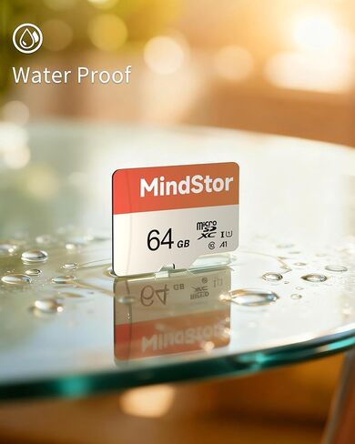 بطاقة ذاكرة Micro SDXC سعة 64 جيجابايت، بطاقة MindStor بسرعة قراءة 90 ميجابايت/ثانية مع محول، تصنيف U1، A1، دعم فيديو عالي الدقة، مقاوم للماء، لكاميرا الأمان، كاميرا داش، حزمة واحدة in Saudi Arabia