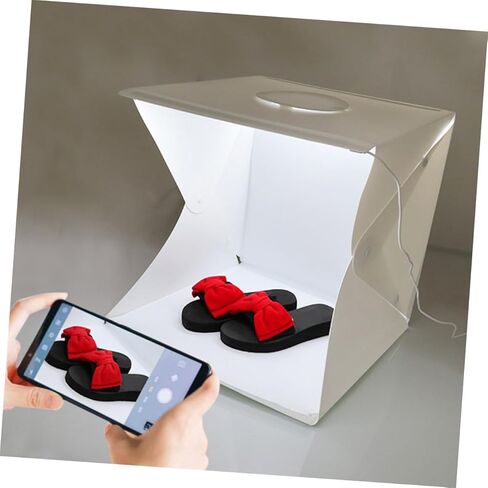 خيمة صندوق إضاءة للصور المحمولة من NOLITOY مقاس 40 سم مع شرائط LED مزدوجة وخلفيتين ملونتين، إعداد تصوير فوتوغرافي صغير قابل للطي لتصوير المنتج والطعام in Saudi Arabia
