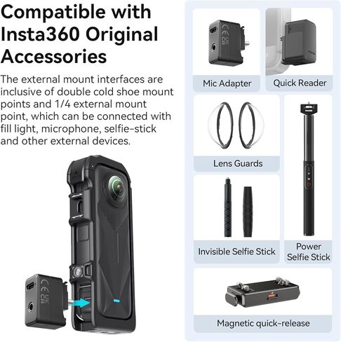 قفص كاميرا لملحقات Insta360 x5، جراب واقٍ متعدد الوظائف لإطار Insta360 X5 مع إطلاق سريع in Saudi Arabia