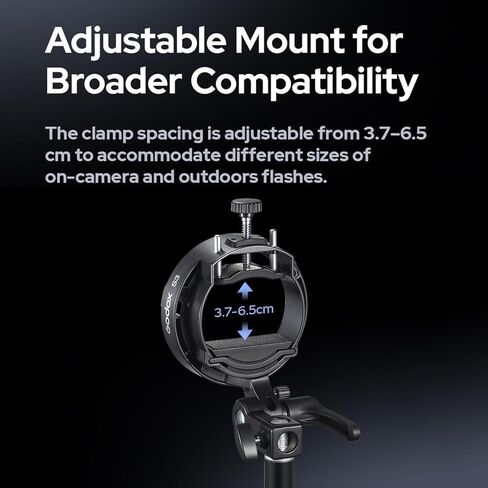 GODOX S3 Speedlite Bowens Mount Flash Holder Bracket for Godox V1 V100 V1Pro V860III TT350 AD100 AD200 AD300 Speedlite Strobe Flashes,S-Type Holder,Precise Tilt Control,S2 Bracket Updated Version in Saudi Arabia