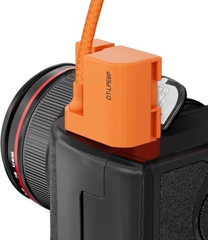 كابل بطارية ZGCINE DT-LPE6P D-Tap إلى LPE6P الدمية لكاميرات Canon R5 II، R6، R5 C، 5D Mark II-IV، 7D، 80D، 90D، XC10/15 | طول 60 سم، سلك مضفر | لا المنبثقة in Saudi Arabia