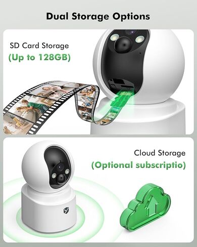 كاميرا داخلية 4MP 2.5K لاسلكية، تعمل ببطارية 6000 مللي أمبير في الساعة، عرض 360 درجة، 5G&2.4G WiFi، رؤية ليلية ملونة، صوت ثنائي الاتجاه، كاميرا أمان للمنزل/الكلاب/الحيوانات الأليفة مع تطبيق الهاتف، كشف الحركة AI، تخزين سحابي/TF in Kuwait