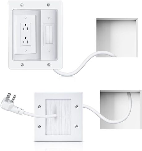 in-Wall Cable Management Kit, Wire Hider for Power & Low Voltage Cables, TV Cord Hider for Wall Mounted TV, TV Cable Hider Wall Kit, Includes Hole Saw Drill Attachment in Kuwait