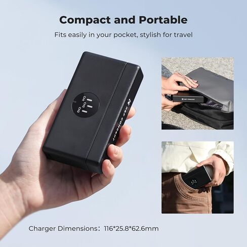 شاحن بطارية K&F CONCEPT OSMO 360، حافظة شاحن بطارية 3-Slot Action 5 Pro متوافقة مع كاميرا DJI OSMO Action 5 Pro، Action 4، Action 3 in Kuwait