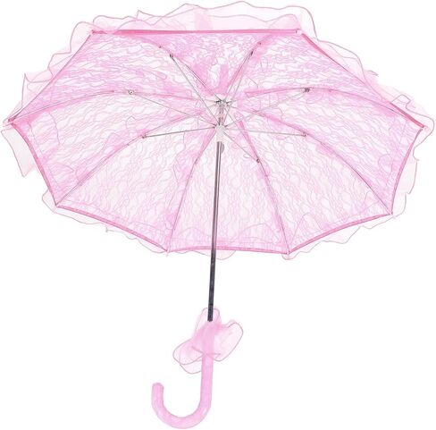 Lace Bridal Umbrella Exquisite Handcrafted Lace Parasol for Wedding Decoration, Photography Supplies (Roseate) in Saudi Arabia