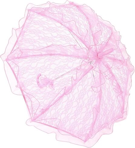 Lace Bridal Umbrella Exquisite Handcrafted Lace Parasol for Wedding Decoration, Photography Supplies (Roseate) in Saudi Arabia