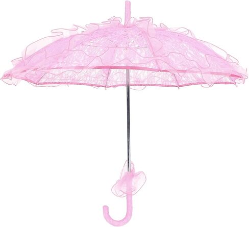 Lace Bridal Umbrella Exquisite Handcrafted Lace Parasol for Wedding Decoration, Photography Supplies (Roseate) in Saudi Arabia