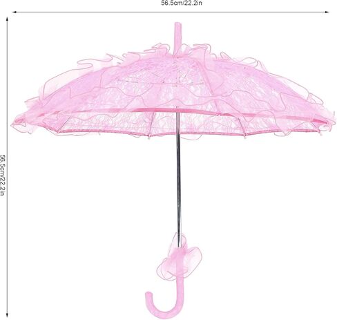 Lace Bridal Umbrella Exquisite Handcrafted Lace Parasol for Wedding Decoration, Photography Supplies (Roseate) in Saudi Arabia