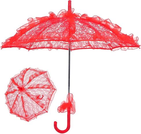 Lace Bridal Umbrella Exquisite Handcrafted Lace Parasol for Wedding Decoration, Photography Supplies (Roseate) in Saudi Arabia