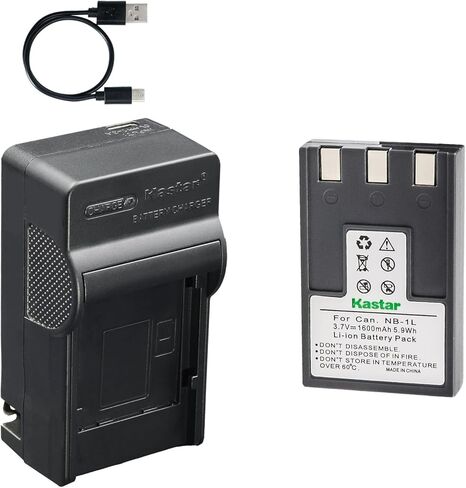 Kastar AC & USB-C Battery Charger, Compatible with Canon NB-1L NB-1LH PowerShot S100 S200 S230 S300 S330 S400 S410 S500 ELPH S110 IXY Digital 200 300 320 400 430 450 500 Cameras in Saudi Arabia