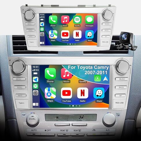 Radio Car Radio to Toyota Camry 2006 2007 2008 2008 2010 2011 ، Upgrade Touch Screen Android 13 Car Stereo ، Carplay Android Auto ، FM GPS WiFi SWC Camera ، وحدة رأس JBL المتوافقة in Saudi Arabia
