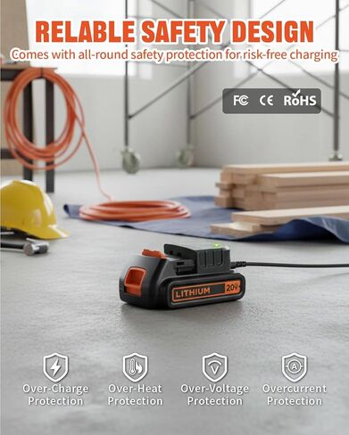 شاحن بطارية ليثيوم مناسب لبطاريات بلاك اند ديكر 20 فولت كحد أقصى، بديل لشاحن LCS1620B متوافق مع بطارية 12 فولت و20 فولت - LBXR20 LBXR2020-OPE LB2X3020 LB2X4020 LBX4020 BDCAC202B in Kuwait