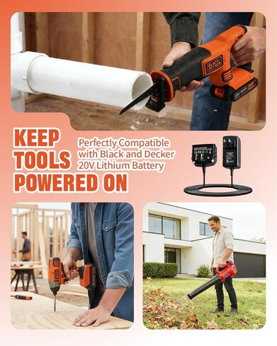 شاحن بطارية ليثيوم مناسب لبطاريات بلاك اند ديكر 20 فولت كحد أقصى، بديل لشاحن LCS1620B متوافق مع بطارية 12 فولت و20 فولت - LBXR20 LBXR2020-OPE LB2X3020 LB2X4020 LBX4020 BDCAC202B in Kuwait